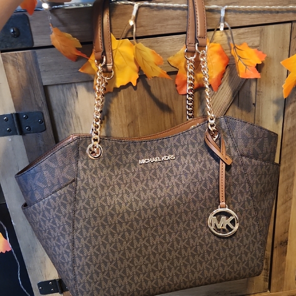 Michael Kors Signature Brown Tote - Picture 1 of 9